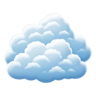 Cinematic Realistic Clouds Emoji, Fluffy and soft, with gentle, swirling white clouds floating effortlessly in a deep blue sky. The clouds drift lazily across the horizon, casting shadows and playing with the light in a peaceful and dreamy way. Soft glowing outline, capturing the essence of calm, serenity, and endless sky in a dreamy cloudscape! sticker