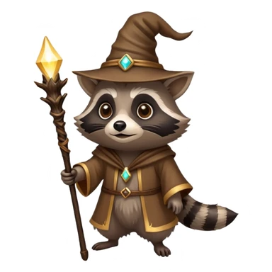 Raccoon wizard sticker