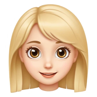 cute girl face with big eyes, smiling sticker