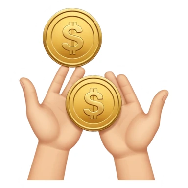 getting coin money with two hand sticker