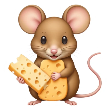 Mouse holding cheese sticker
