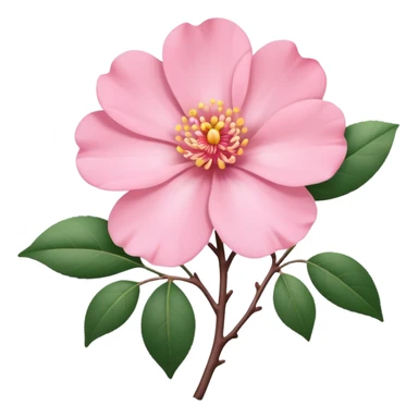 camélia pink with branch  sticker