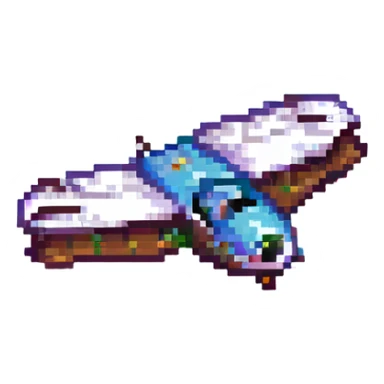 flying glider, pixel art style sticker