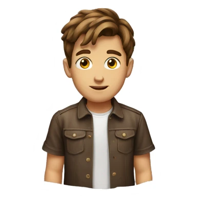 brown haired boy portrait emoji sticker