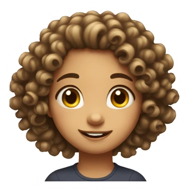 Girl with curly hairs big cheeks with very funny mood  sticker