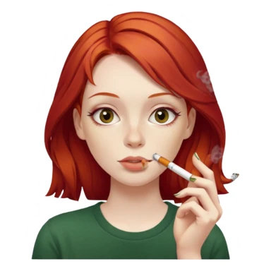 red hair alt girl smoking a joint sticker