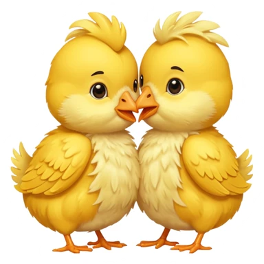 Dos pollitos dándose un beso  sticker
