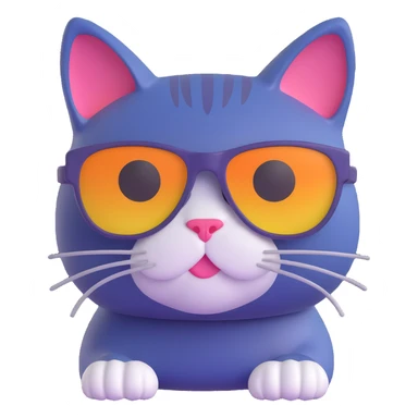 cat wearing sunglasses sticker