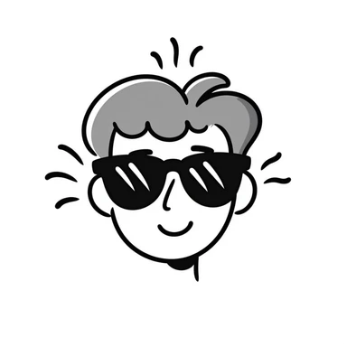 face with sunglasses, wavy heat lines, feeling hot sticker