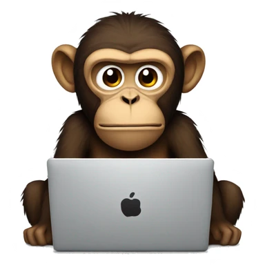 bad mood monkey working on pc sticker