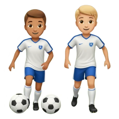 two brothers playings soccer in a park
 sticker