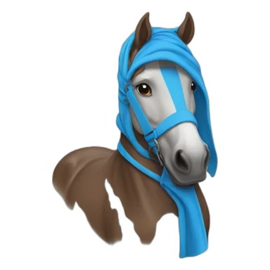 horse wearing blue hoodie sticker