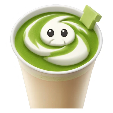 Ein Eis matcha latte mit schleife sticker