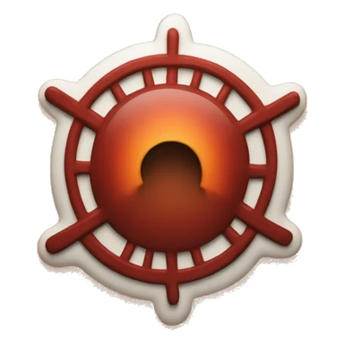 nuke symbol dark red and orange sticker