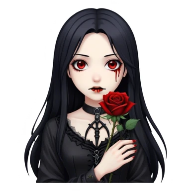 Bloody black rose anime gothic emo  beautiful gorgeous cool edgy lady sticker