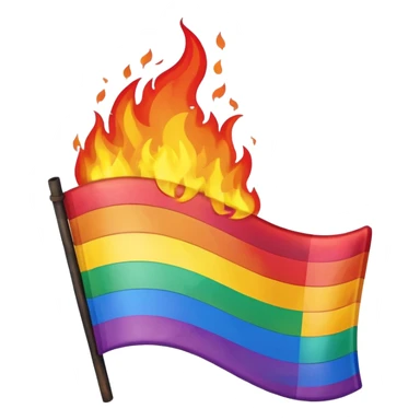 destroyed by fire lgbt flag  sticker