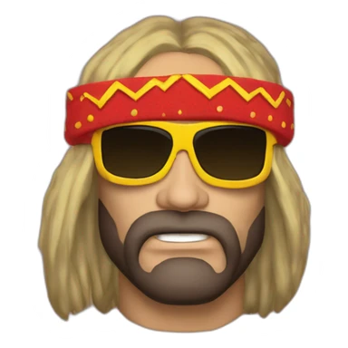 macho man randy savage sunglasses headband angry sticker