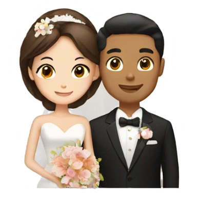 Brown newly weds in Japan  sticker