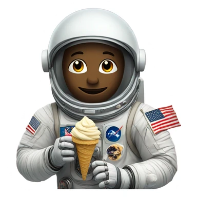 Astronaut eating ice cream sticker