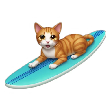 Cat on surfboard sticker