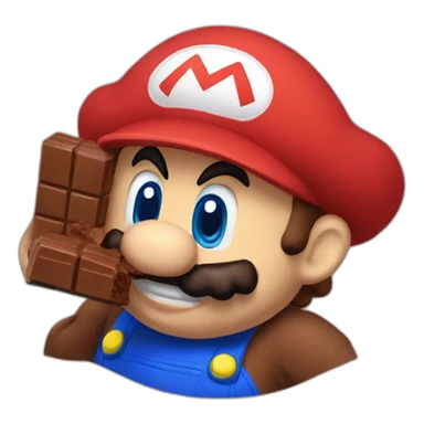 Mario eat chocolate sticker