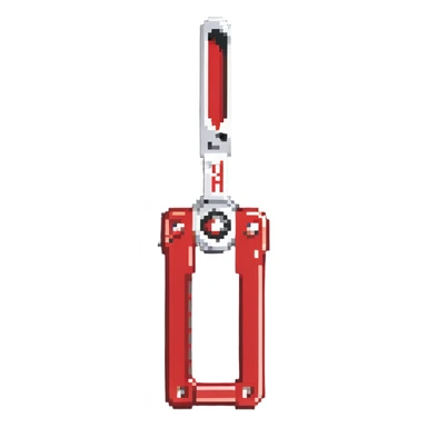 metal can opener with red handle sticker