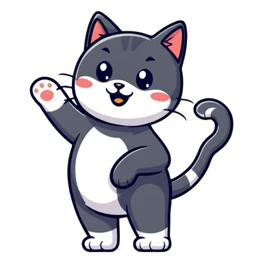 cat pointing and laughing sticker