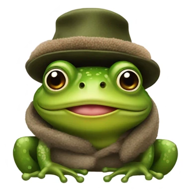 frog with ushanka hat sticker