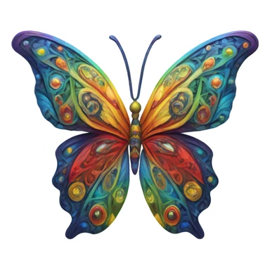 Rainbow butterfly sticker