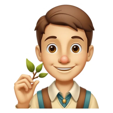 Pinnochio with a branch nose  sticker