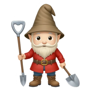 gnome with shovel sticker