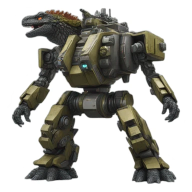 Godzilla mech with artillerie canon sticker