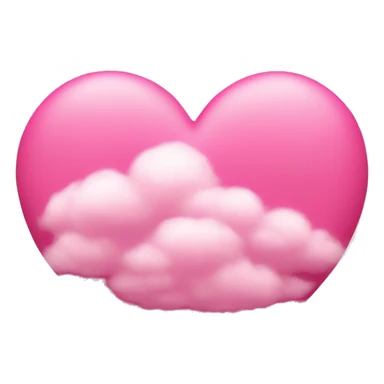 Pink heart cloud sticker