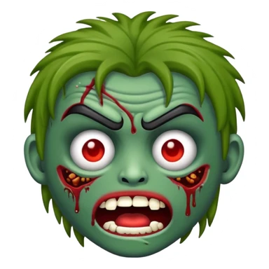 Emoji de zumbi com cabelo cacheado sticker