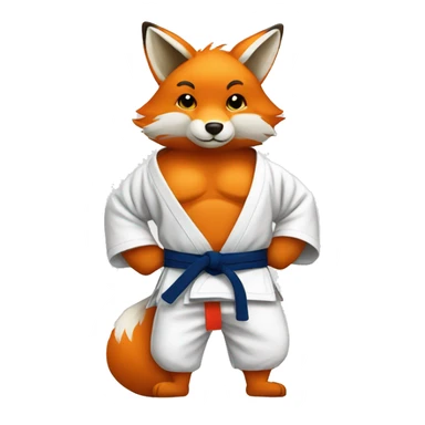 Fox Wearing Jiu-Jitsu gi sticker