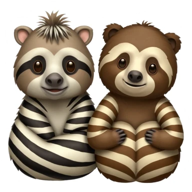zebra and sloths  sticker