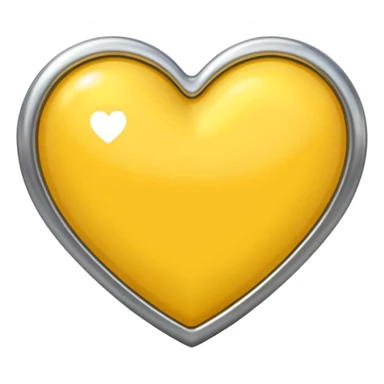 yellow heart with a metallic silver finish sticker