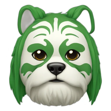 massive-guy-noh-dog-mask-greenlonghair-japanese-kimono sticker