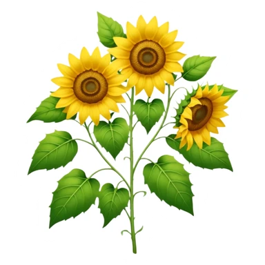Sunflowers on a long vine with leaves sticker