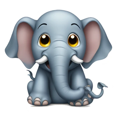 Elephant crying laughing with eyepatch sticker