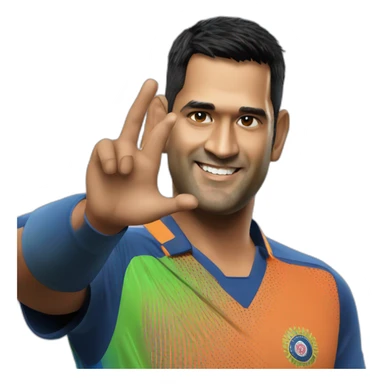MS DHONI waving sticker