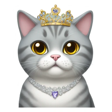 British shorthair cat with tiara sticker