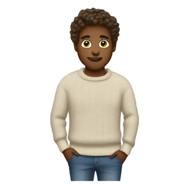 Cali wearing a sweater sticker