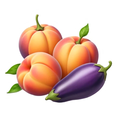 Peach and egg plants sticker