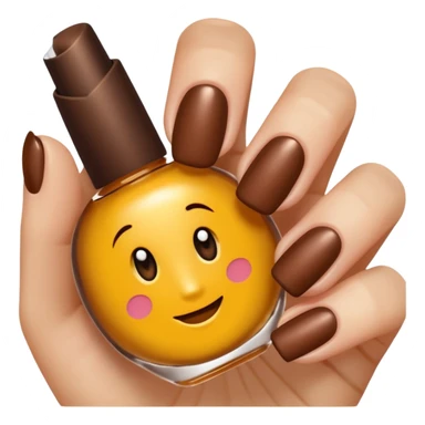 💅🏼 comme cet émoji, mais les ongles et le vernis en marron sticker