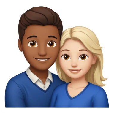 young Métis man and young white woman in a loving embrace sticker