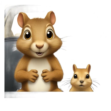 Squirrel and Quokka in a car  sticker