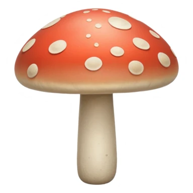 single button mushroom, three-quarter view, smooth rounded cap, short stem, off-white to pale beige, natural shading, subtle speckles, fresh and plump, 3D clean style, no faces, transparent background sticker