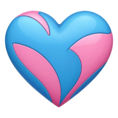un corazón negro, rosado & azul sticker