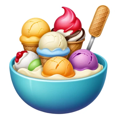 different icecream scoopsicecream in bowl sticker